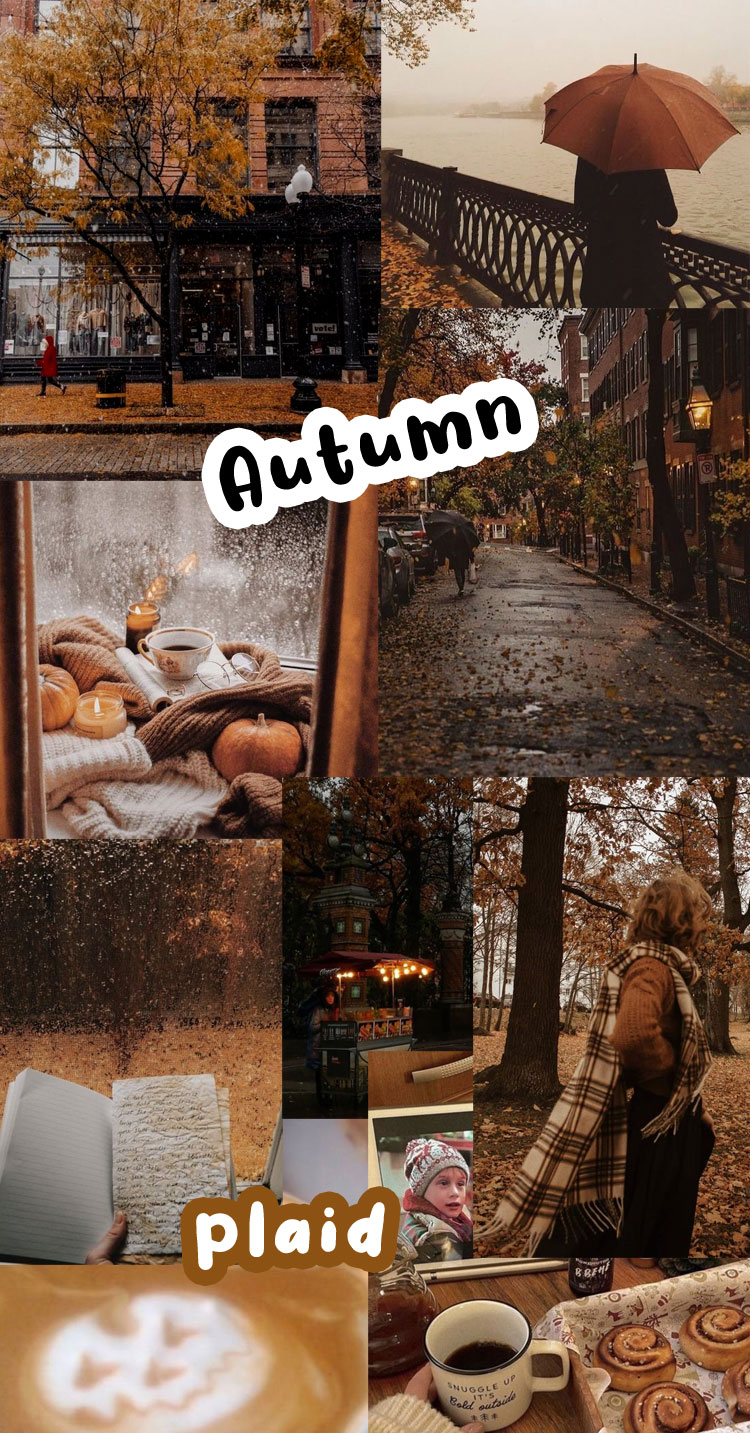 Autumn Collage Wallpaper, Autumn + Plaid