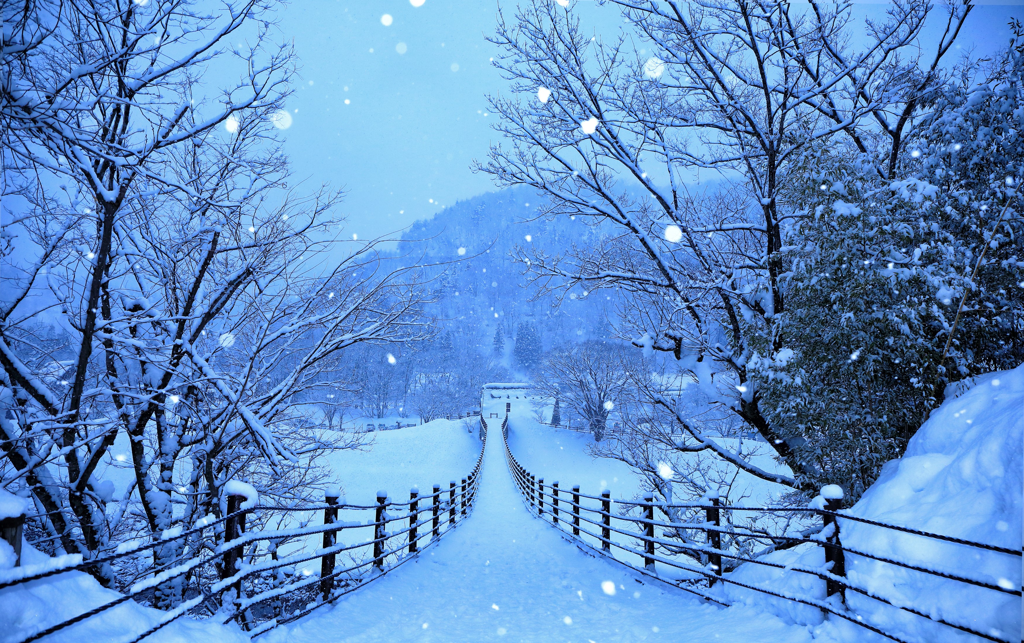 Wallpaper / winter, roads, nature, hd, 4k, japan free download