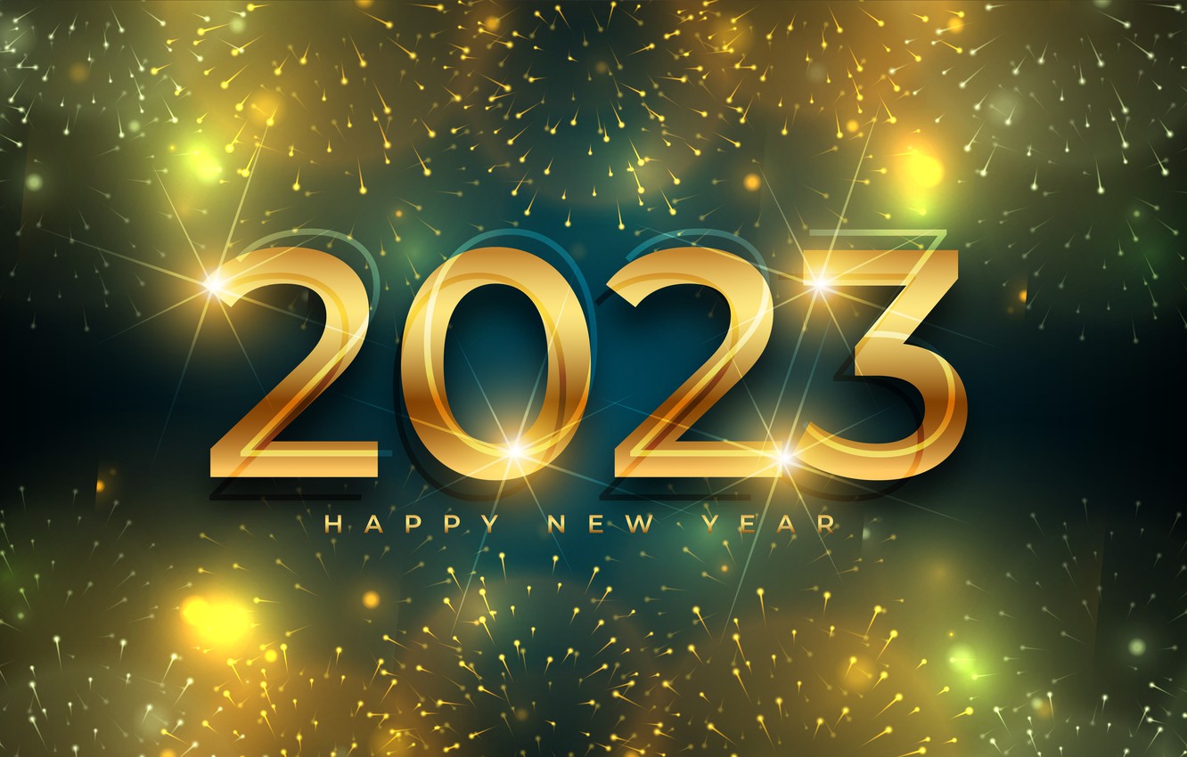 Wallpaper lights, Shine, salute, figures, New year, banner, fireworks, gold plated, date - for desktop, section новый год