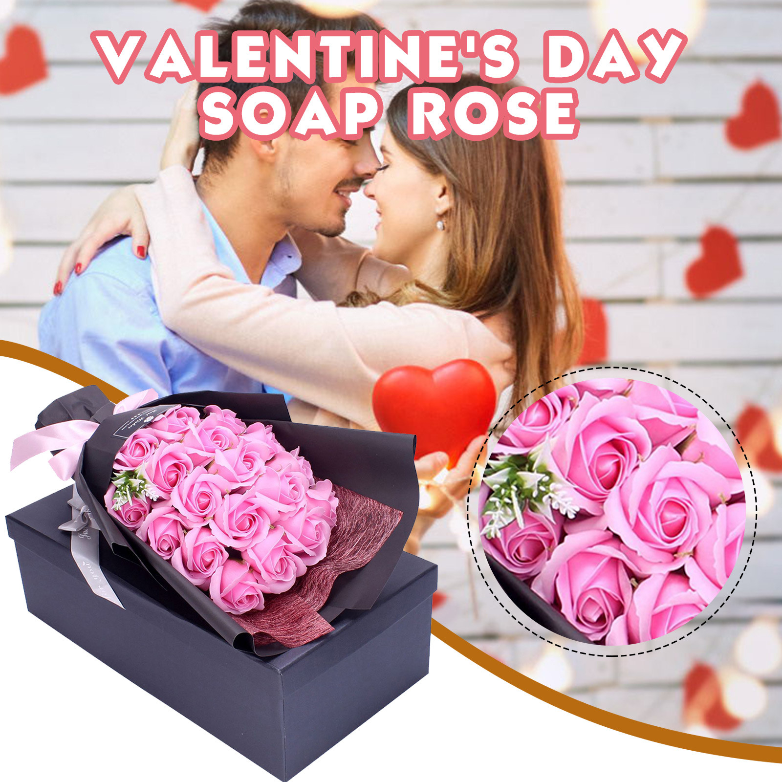 TUTUnaumb 2023 New Year's Gift Valentine'S Day Creative Gift 18 Soap Rose Bundle Gift Box Cross Border Mother'S Day Birthday Gift Soap Bouquet For Your Lover Spot Promotion On Sale Multicolor
