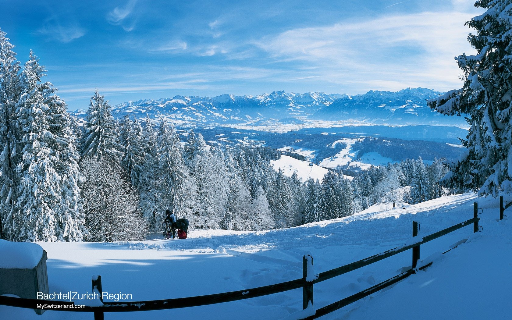 Snow Covered Landscape At Bachtel Switzerland Skiing Holidays