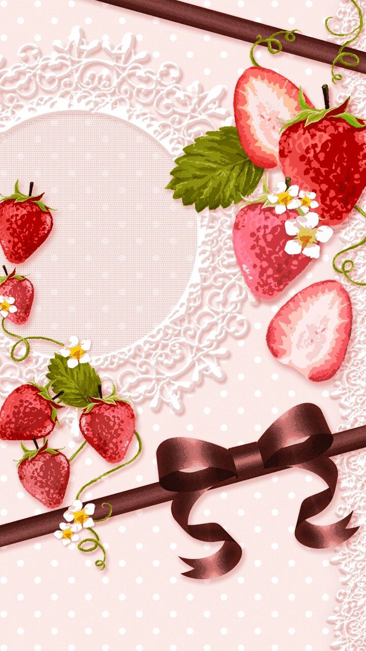 Strawberry」おしゃれまとめの人気アイデア｜｜Наталия Непомнищих. いちご デザイン, おしゃれな壁紙背景, 可愛い壁紙