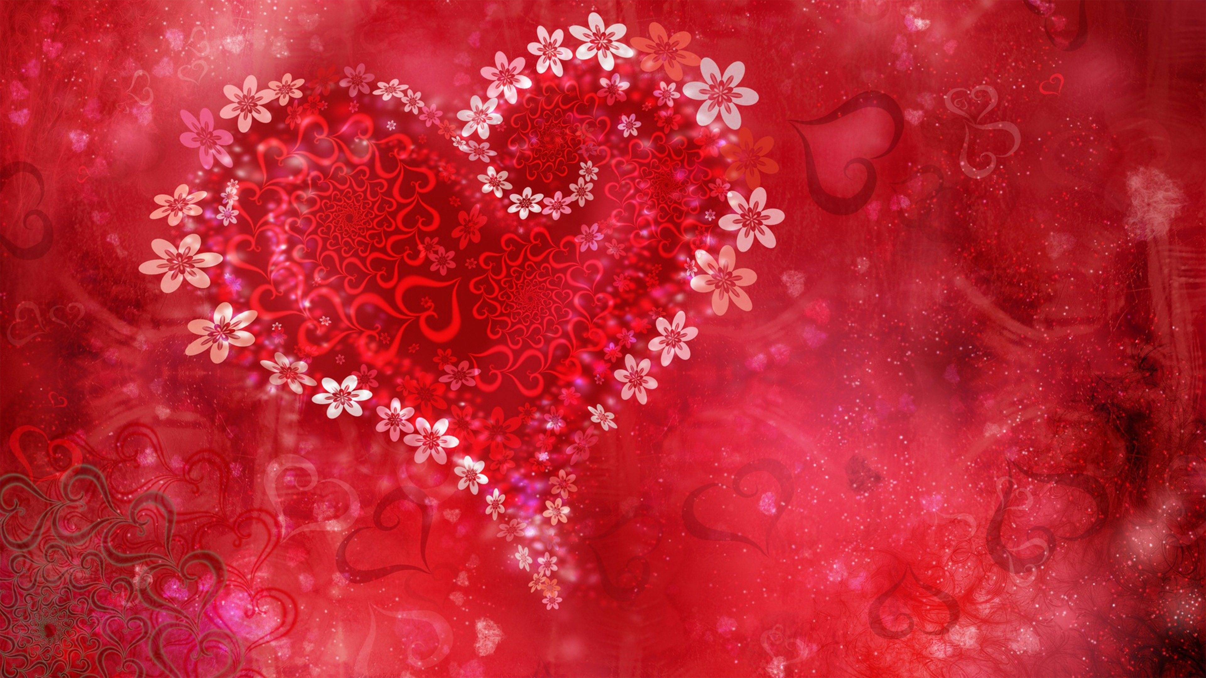 Valentine Heart Wallpaper and Background 4K, HD, Dual Screen