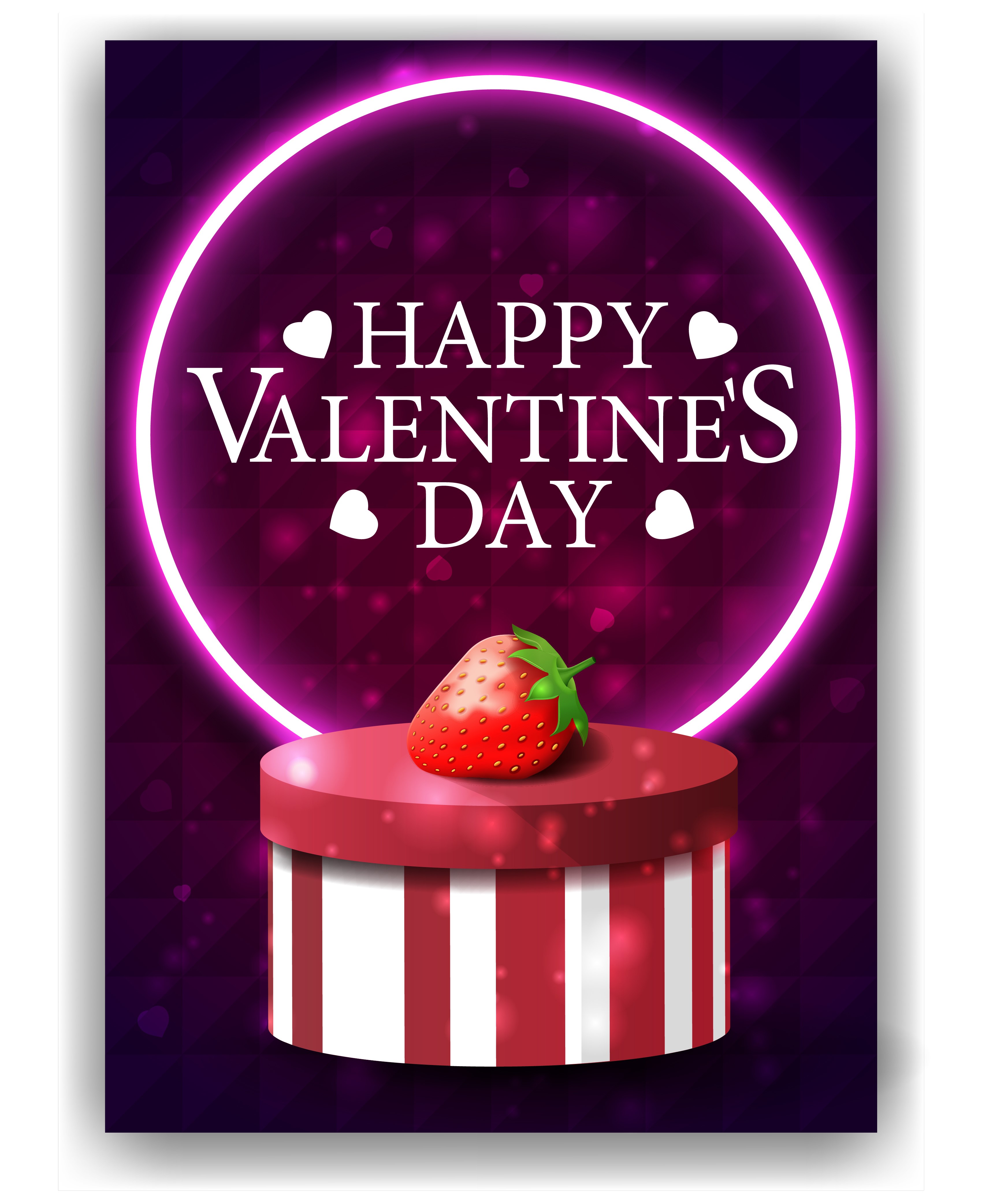 Valentine's Day, Vector Graphics, Strawberry, White background, Box, Word, English, Heart Gallery HD Wallpaper