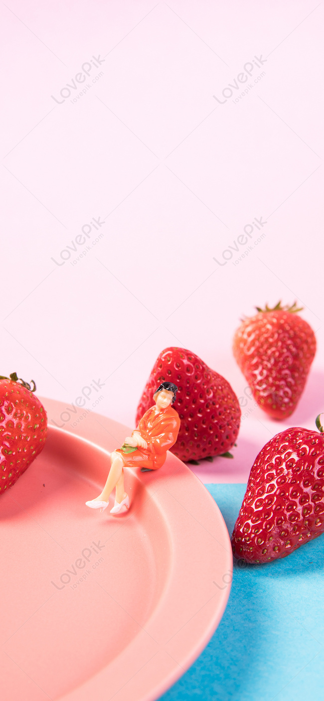 Creative Strawberry Still Life Mobile Wallpaper Image Free Download