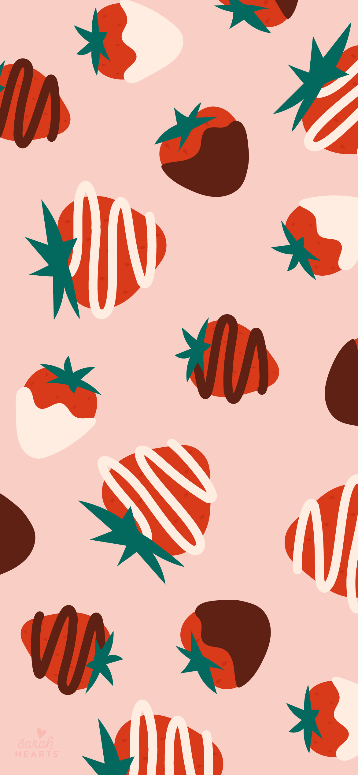 February 2022 Chocolate Dipped Strawberry Calendar Wallpaper