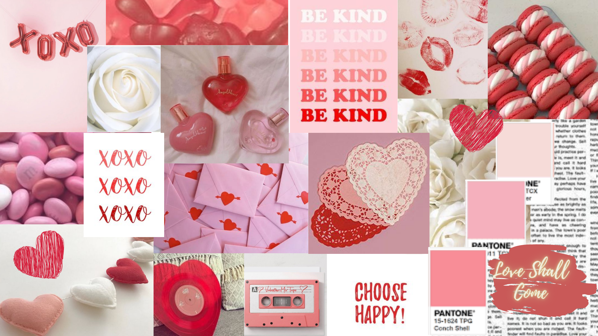 Valentines Collage Aesthetic. Cute Desktop Wallpaper, Macbook Wallpaper, Wallpaper