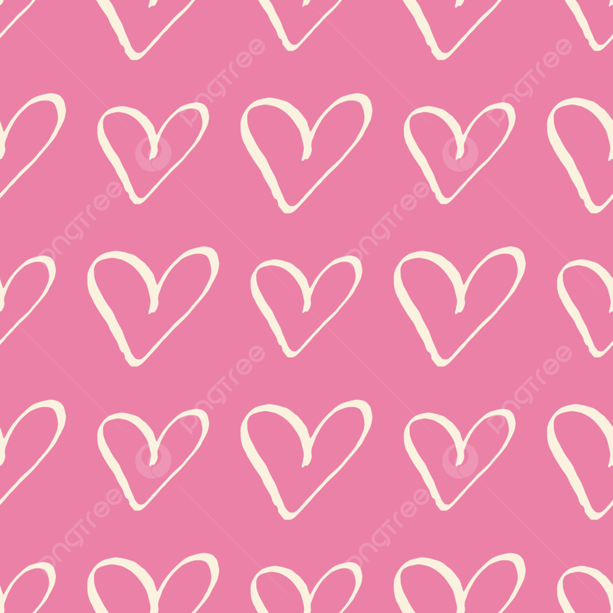 Pastel Cream Hearts On Pink Trendy Seamless Pattern Romantic Valentine Colorful Background, Wrapping, Blog, Artistic Background Image for Free Download
