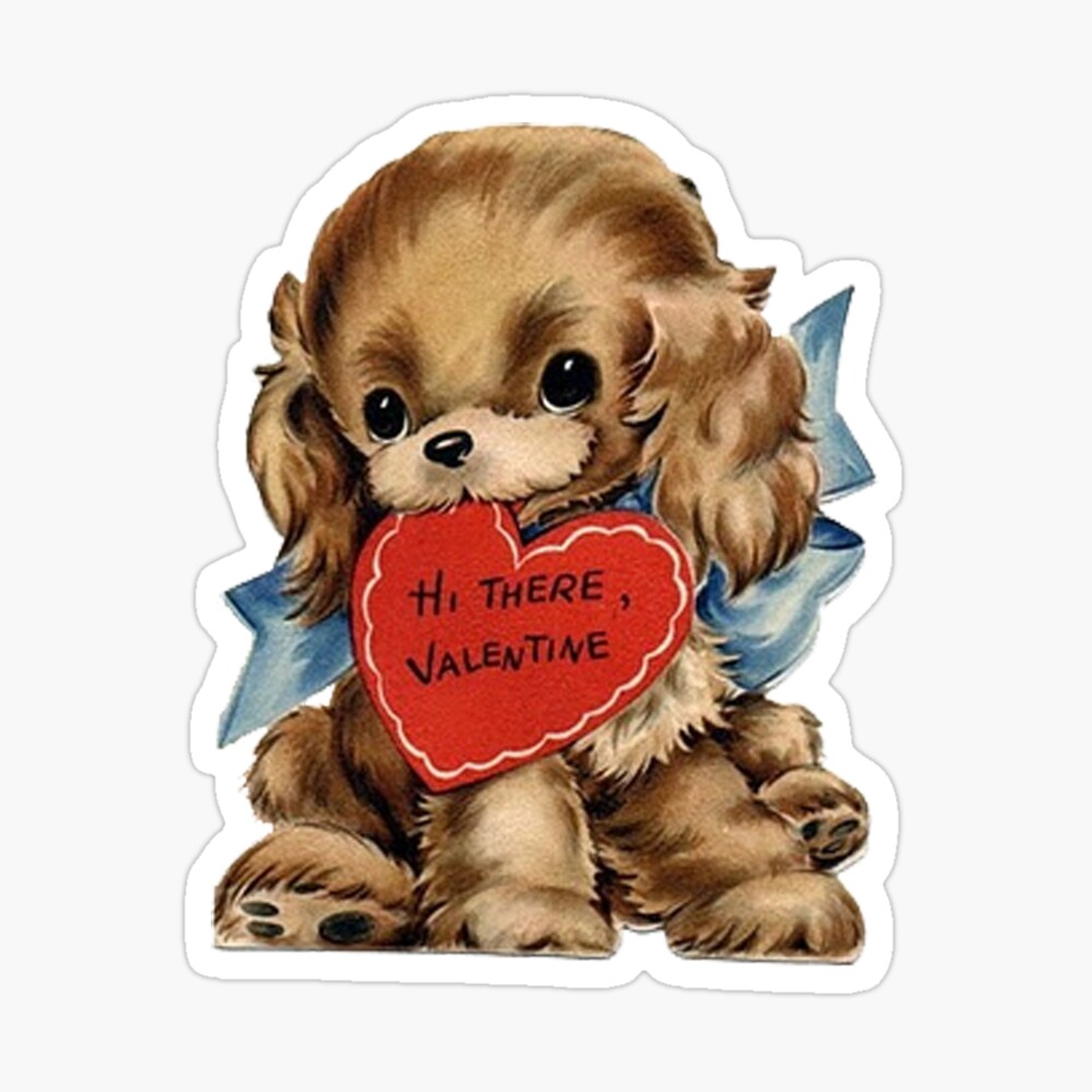 Vintage Valentine's Day Puppy Kids T Shirt