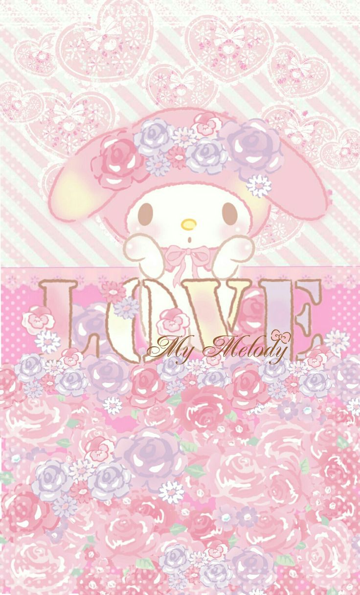 My Melody LOVING YOU ALWAYS St. Valentine's Day, as courtesy of Sanrio. My melody wallpaper, Melody hello kitty, Sanrio wallpaper