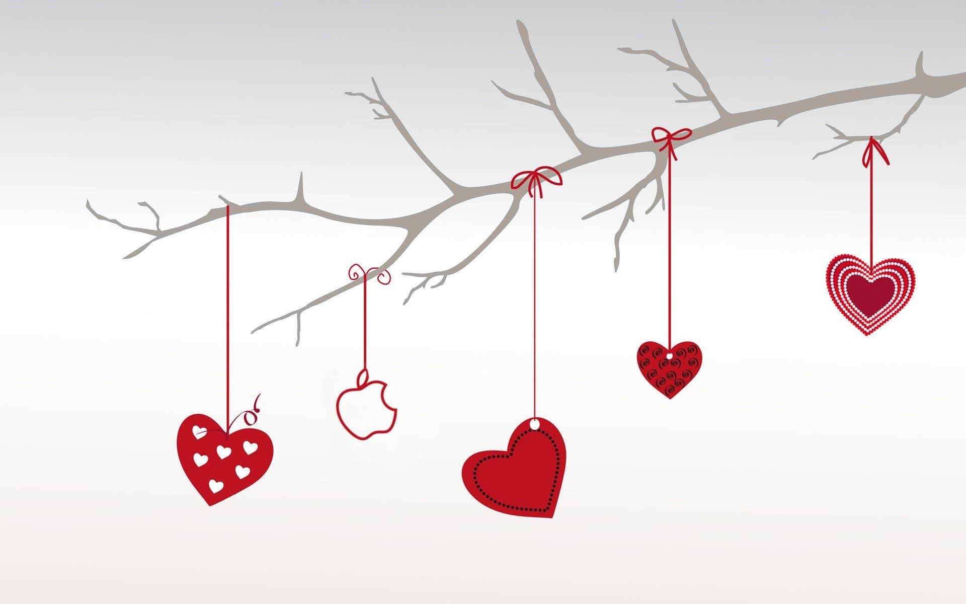 Download Hung Valentine's Hearts Desktop Wallpaper