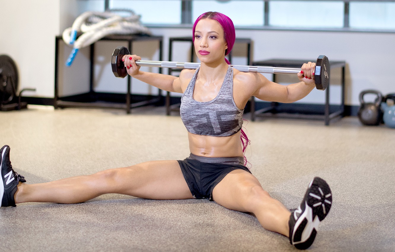Wallpaper workout, fitness, sasha banks image for desktop, section спорт