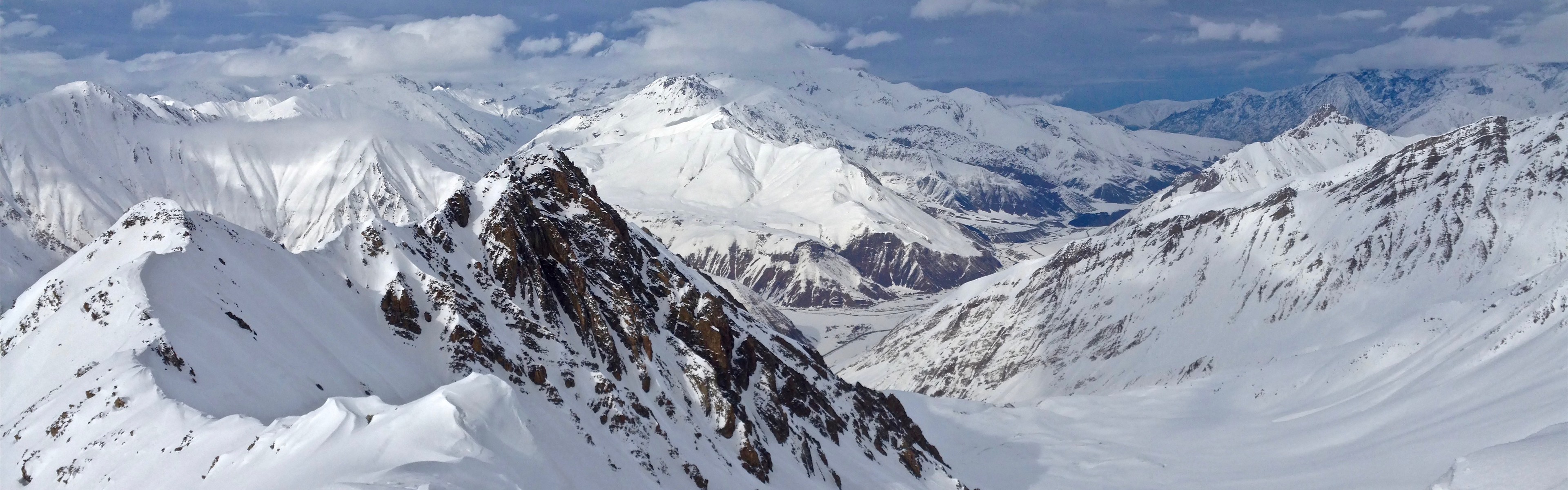 Wallpaper Mountains, snow, peaks, winter 3840x1200 Multi Monitor Panorama Picture, Image