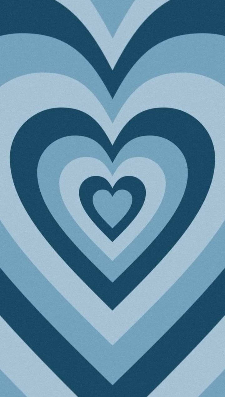 Download Y2k Heart With Faded Blue Colour Wallpaper