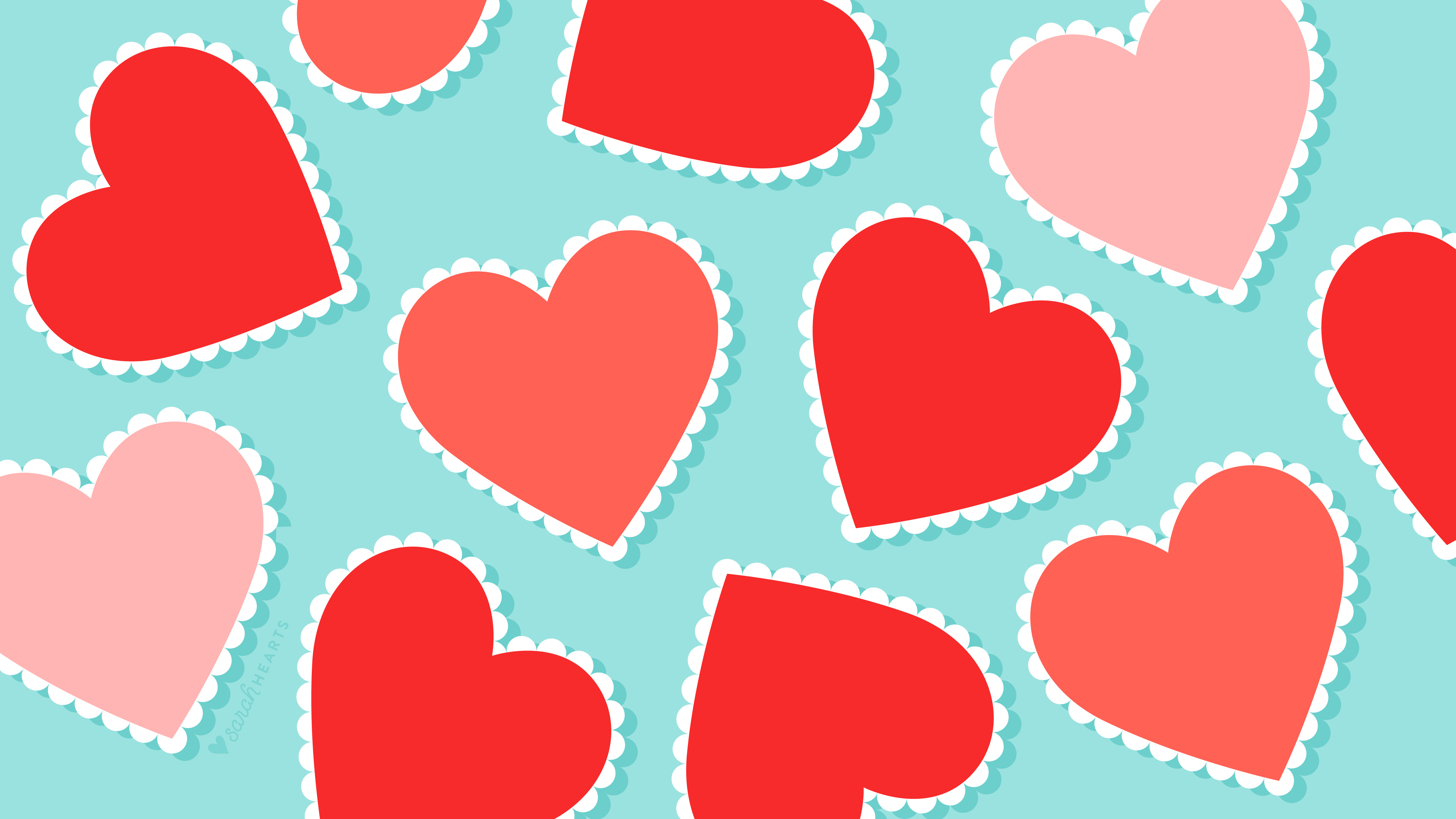 Free Scalloped Heart Valentine's Day Wallpaper