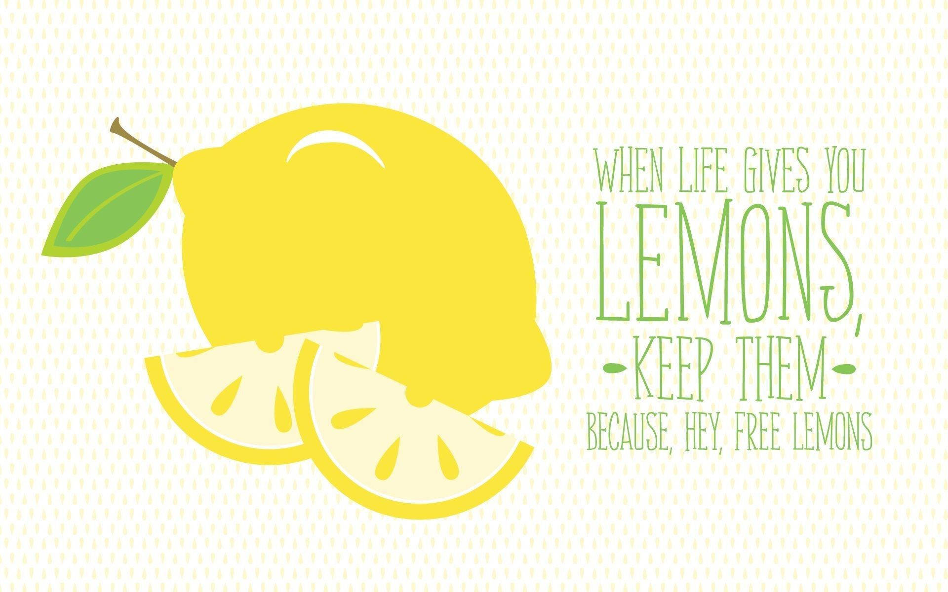 Download Yellow Lemons Cute Positive Quotes Wallpaper