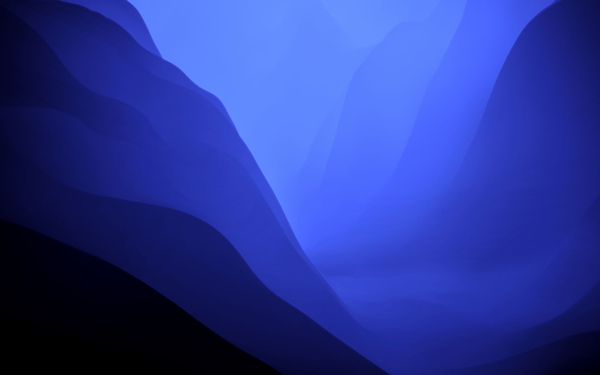 macOS Monterey Wallpaper 4K, Stock, Blue, Dark Mode, Gradients