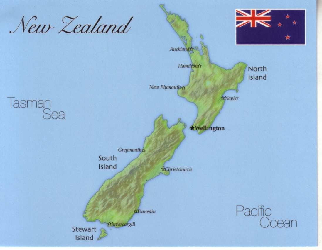 Map of New Zealand [mapN01] - $1.00, Postcard Interactive