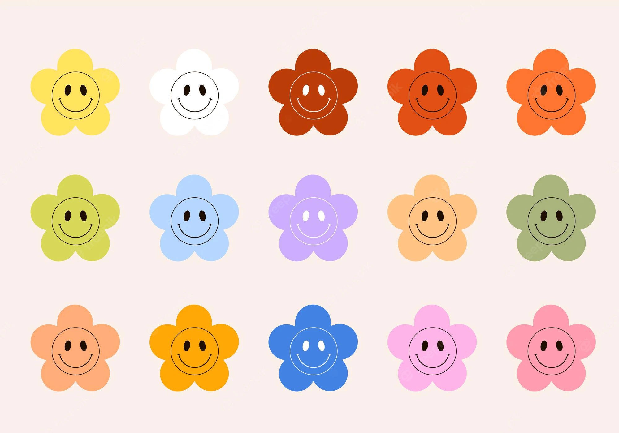 Download Flower Preppy Smiley Faces Wallpaper