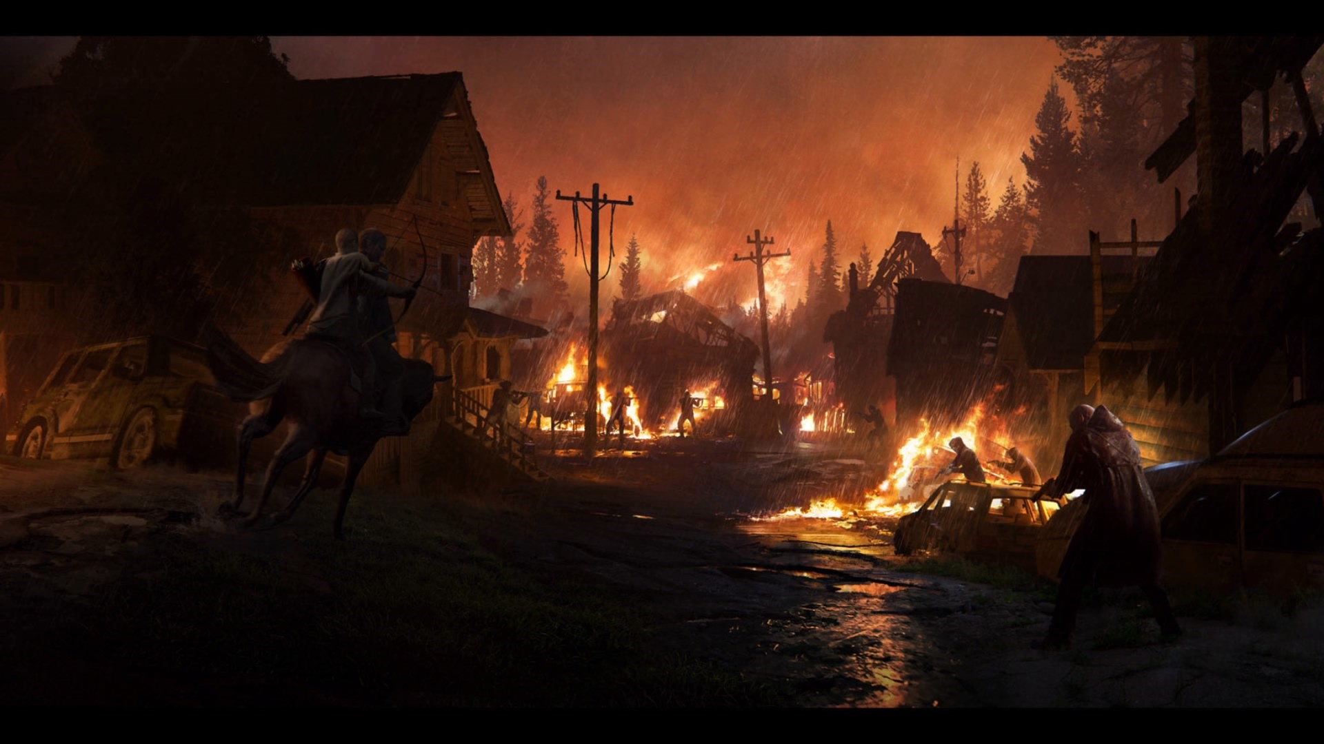 bow, fire, artwork, arrows, The Last of Us 2, apocalyptic Gallery HD Wallpaper