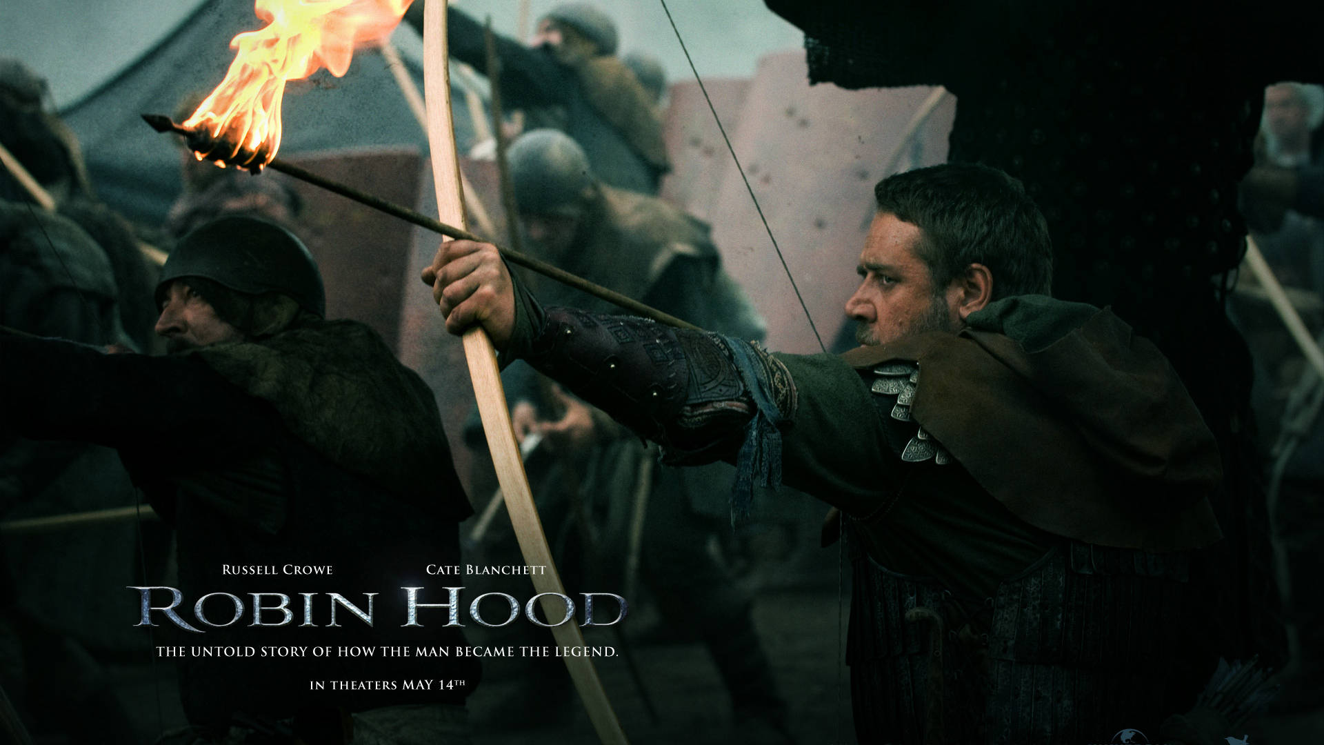Download Robin Hood With Flaming Arrow Wallpaper