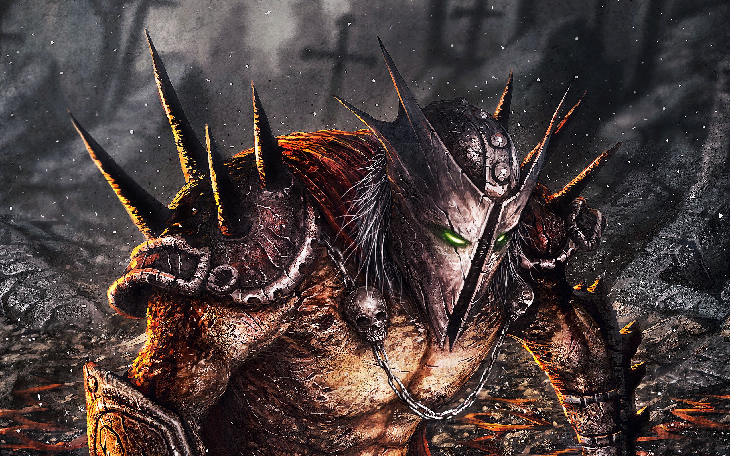 monster, Warrior, Helmet, Armor, Fantasy, Skull, Darl, Armor Wallpaper HD / Desktop and Mobile Background