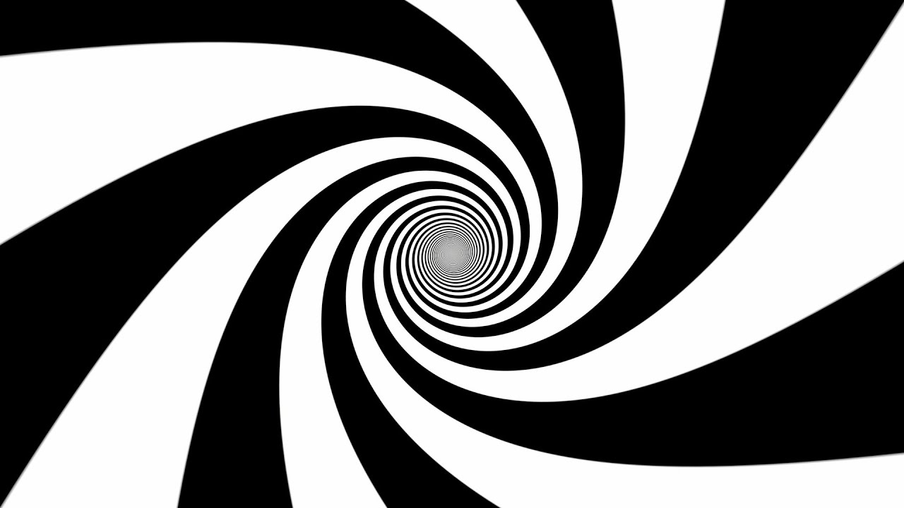 Black and White Spiral Swirl Psychedelic Hypnotic Optical Illusion 4K 60fps Wallpaper Background