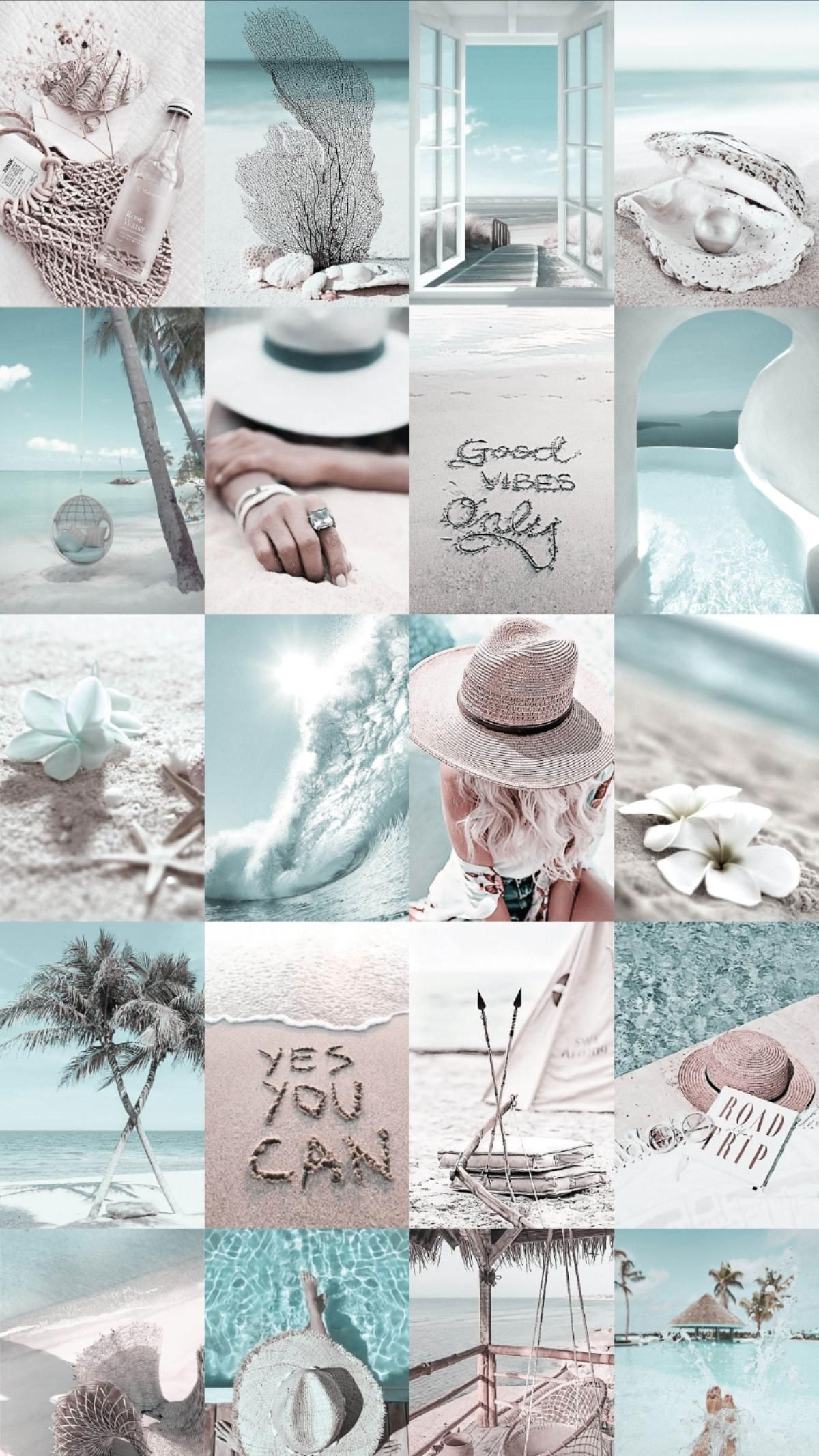 Spice up your room with this boho beach aesthetic photo wall collage!. iPhone wallpaper themes, Wallpaper iphone boho, Pretty wallpaper