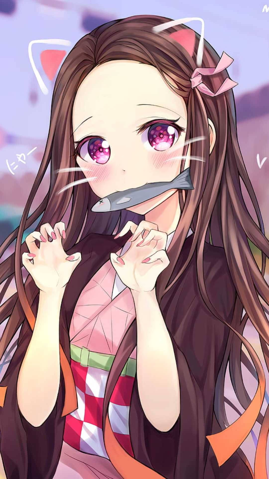 Download Nezuko Bunny Ears Demon Slayer iPhone Wallpaper