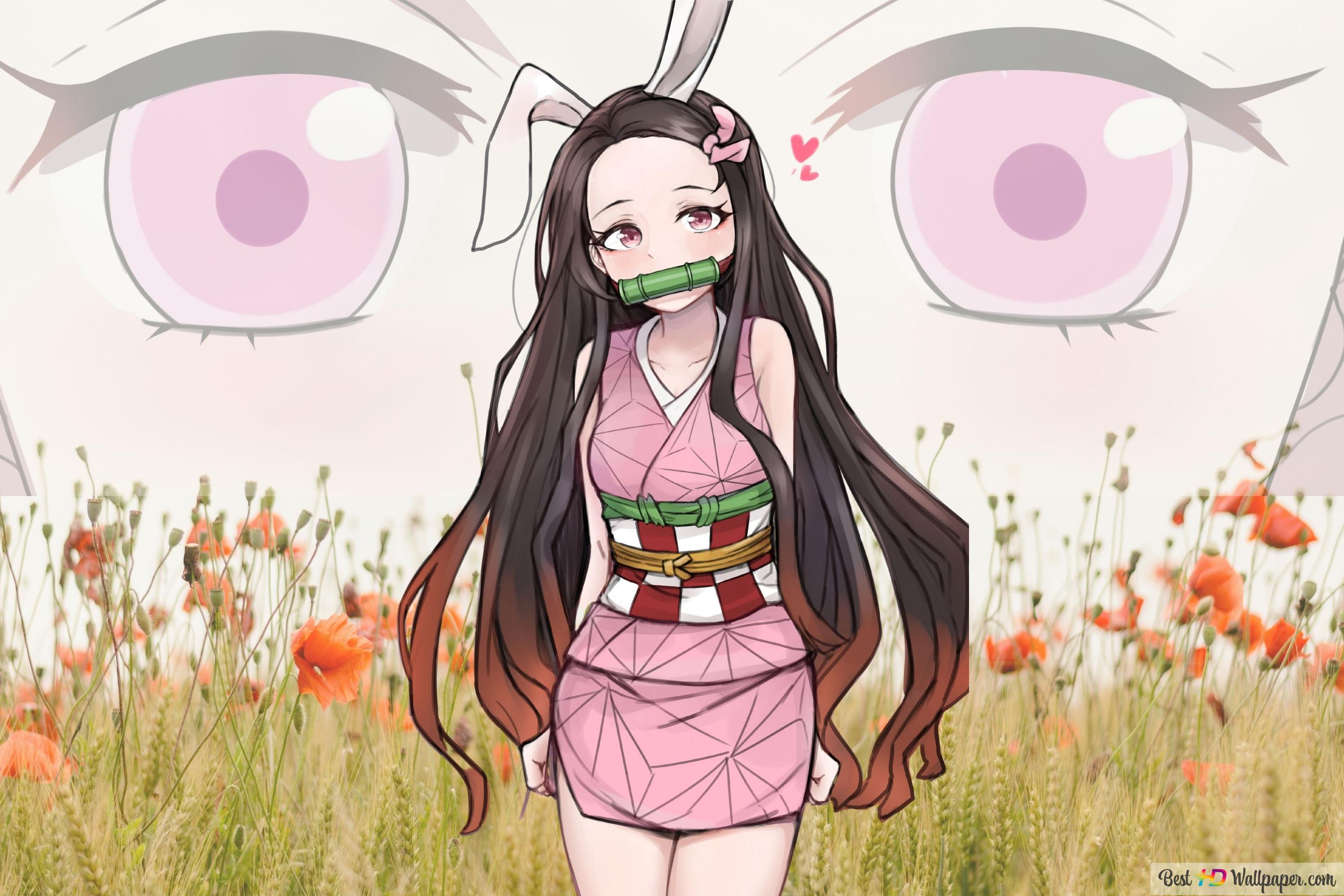 Demon Slayer Kamado in kimono 4K wallpaper download