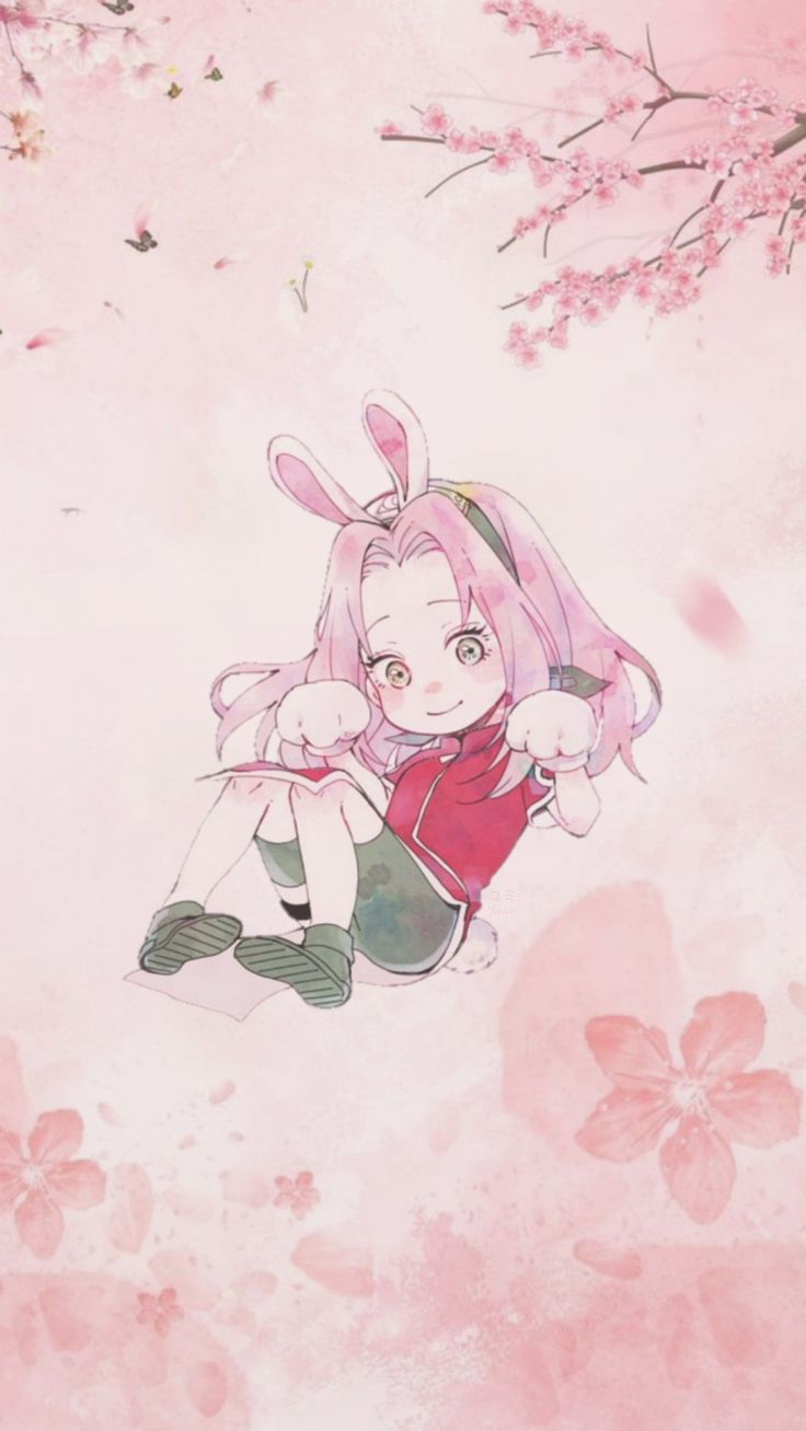 Easter Sakura bunny wallpaper anime Aesthetic Naruto