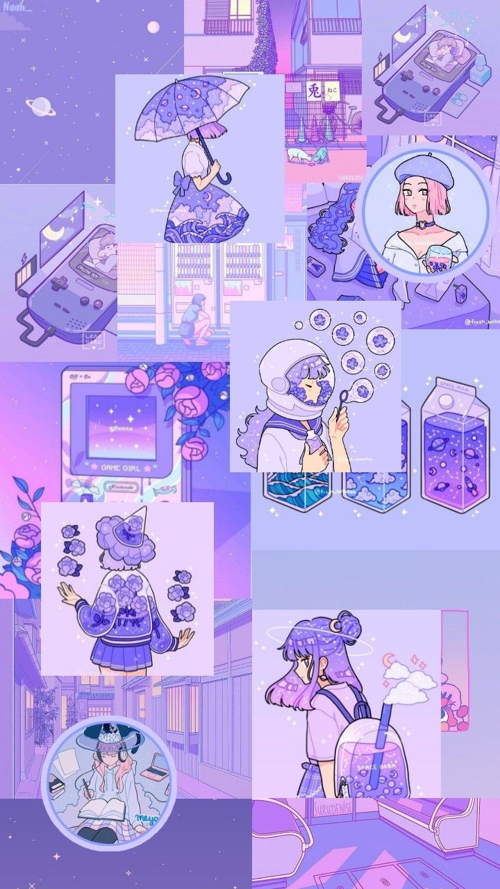 Wallpaper Pastel Purple Girl Tumblr Aesthetic. iPhone wallpaper kawaii, iPhone wallpaper girly, Cute cartoon wallpaper