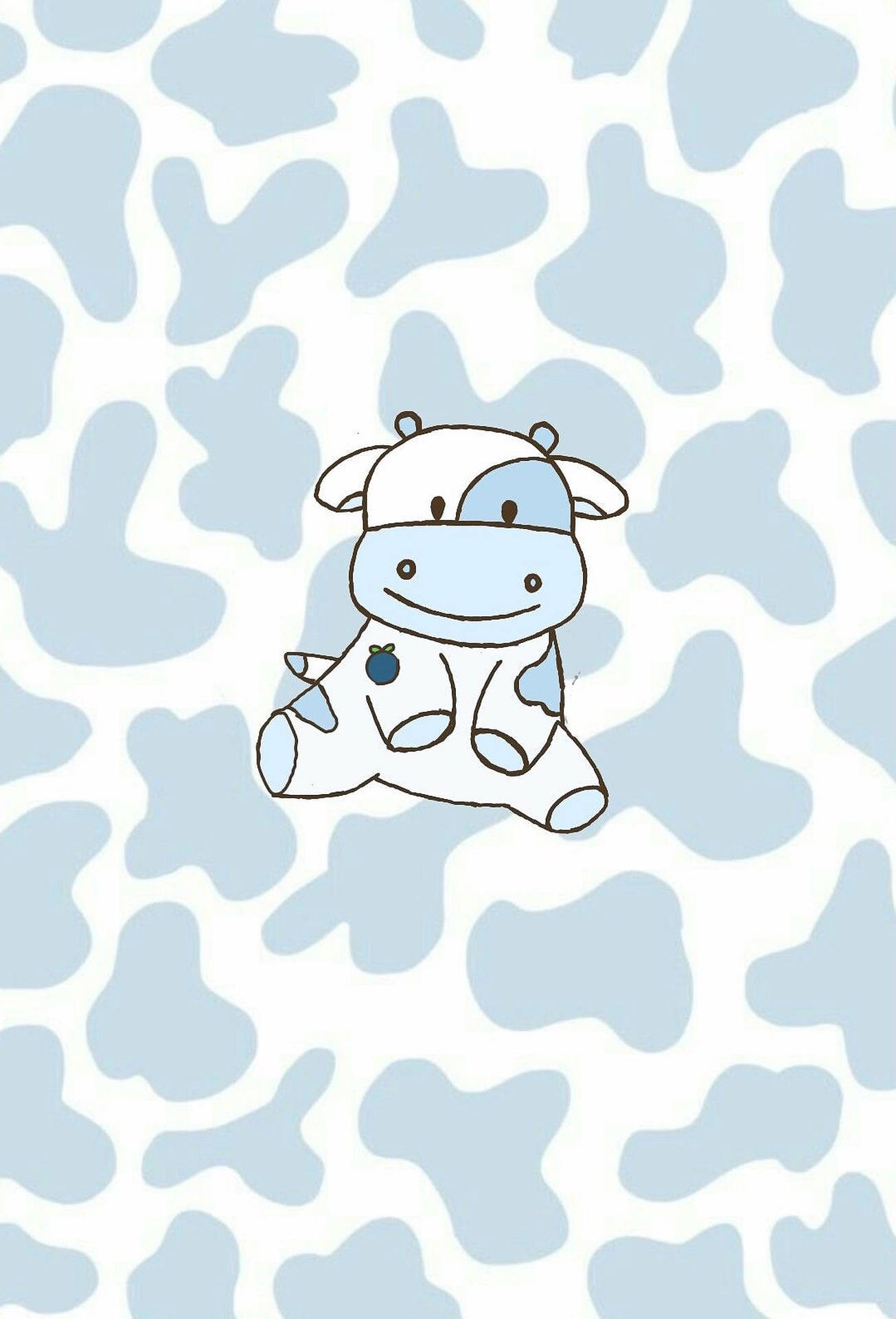 Download Cute Blue Cow Print Wallpaper