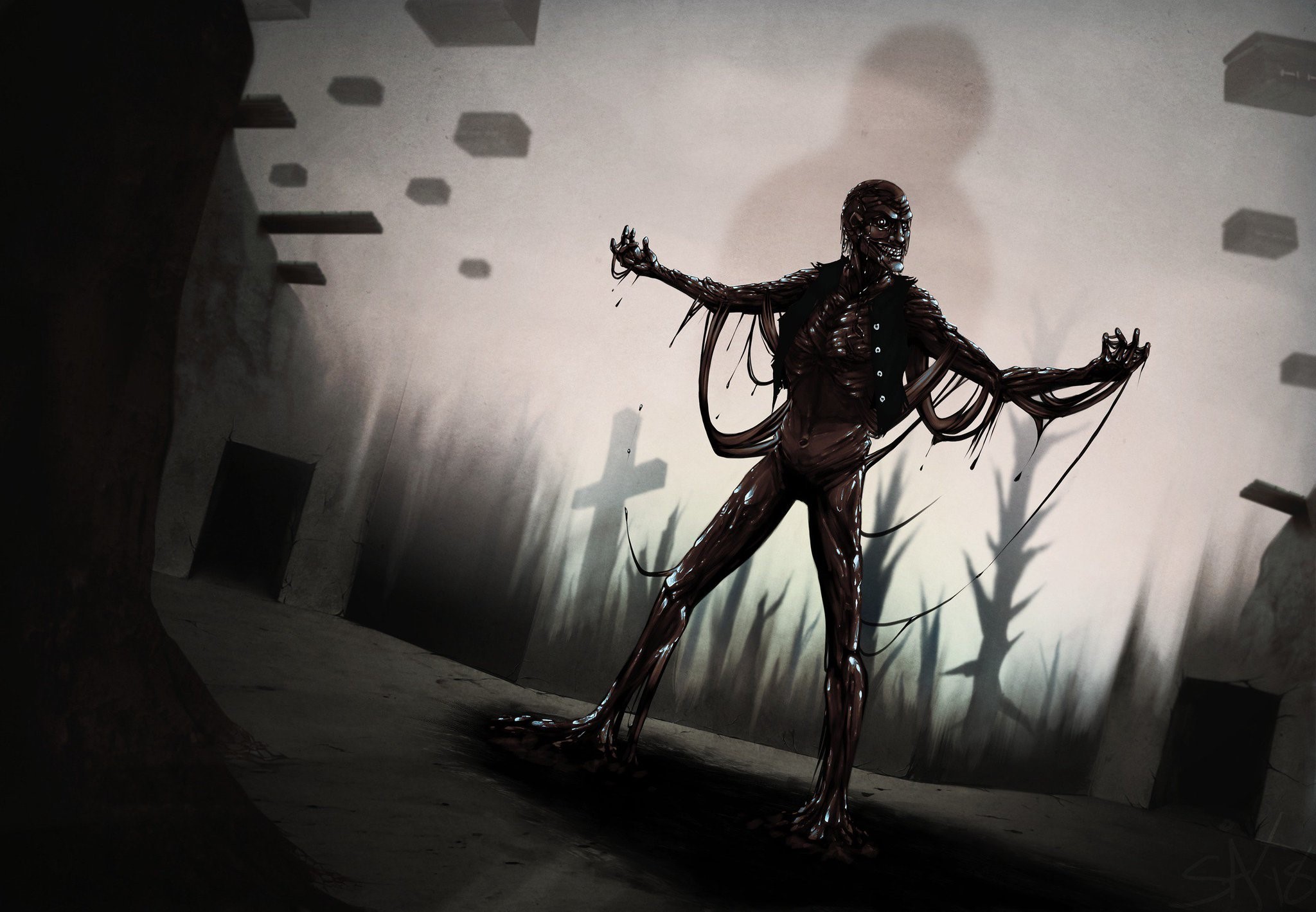 horror, artwork, Scp, dark Gallery HD Wallpaper