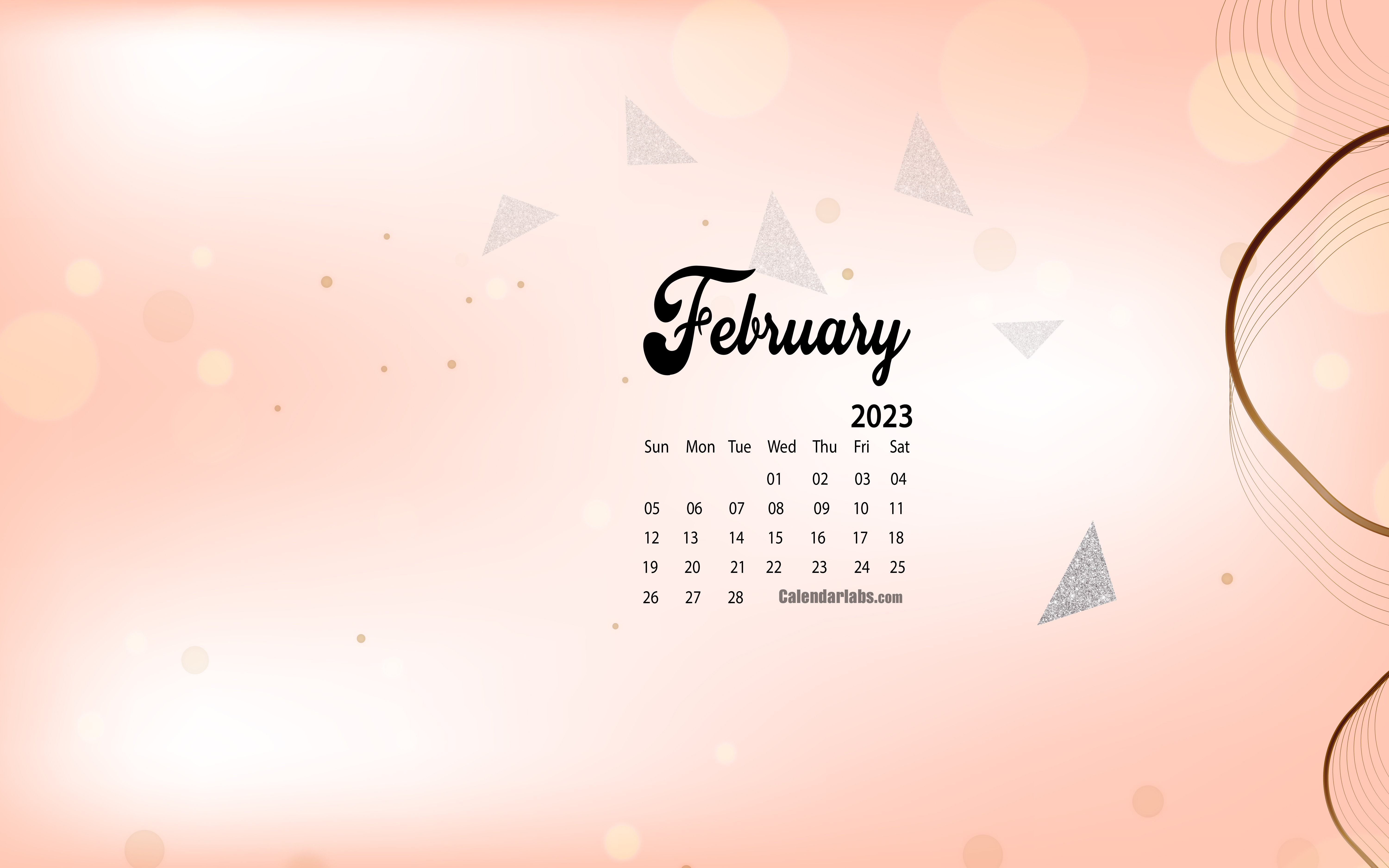 February 2023 Desktop Wallpaper Calendar