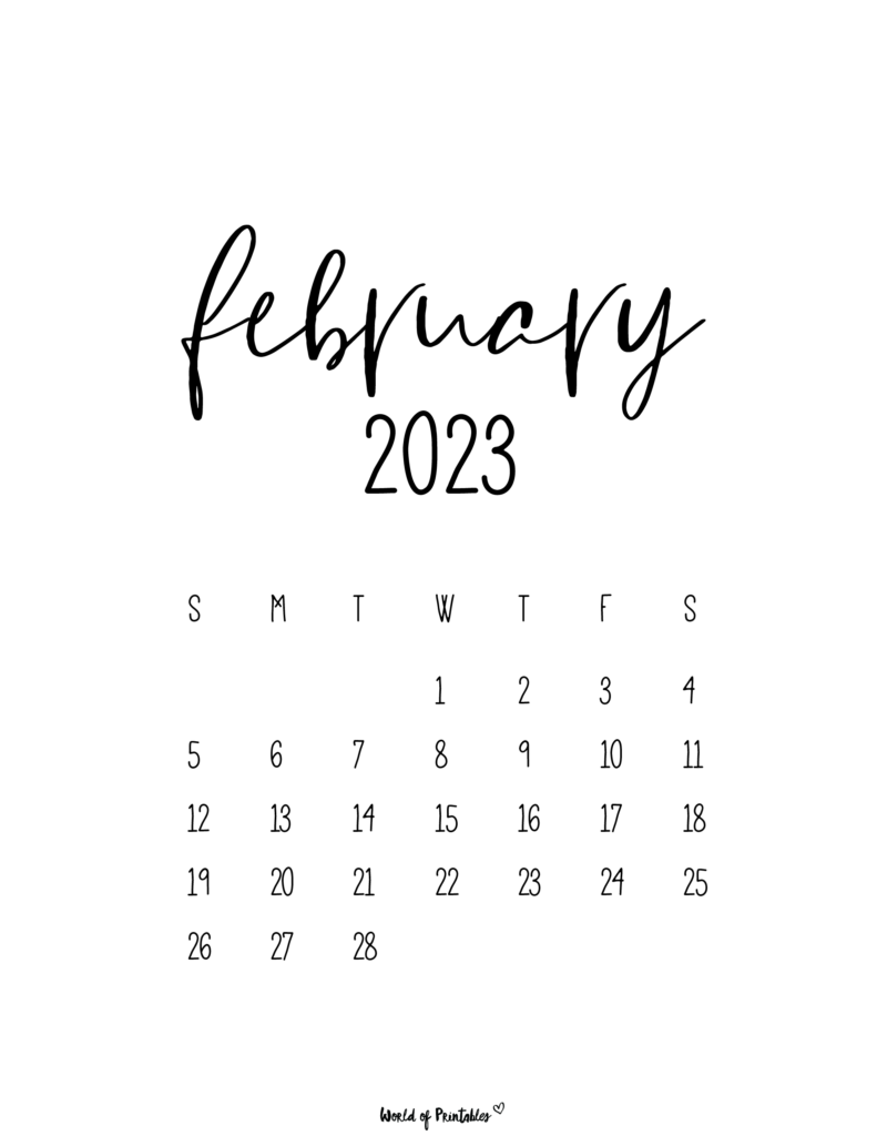 Free Printable February 2023 Calendars