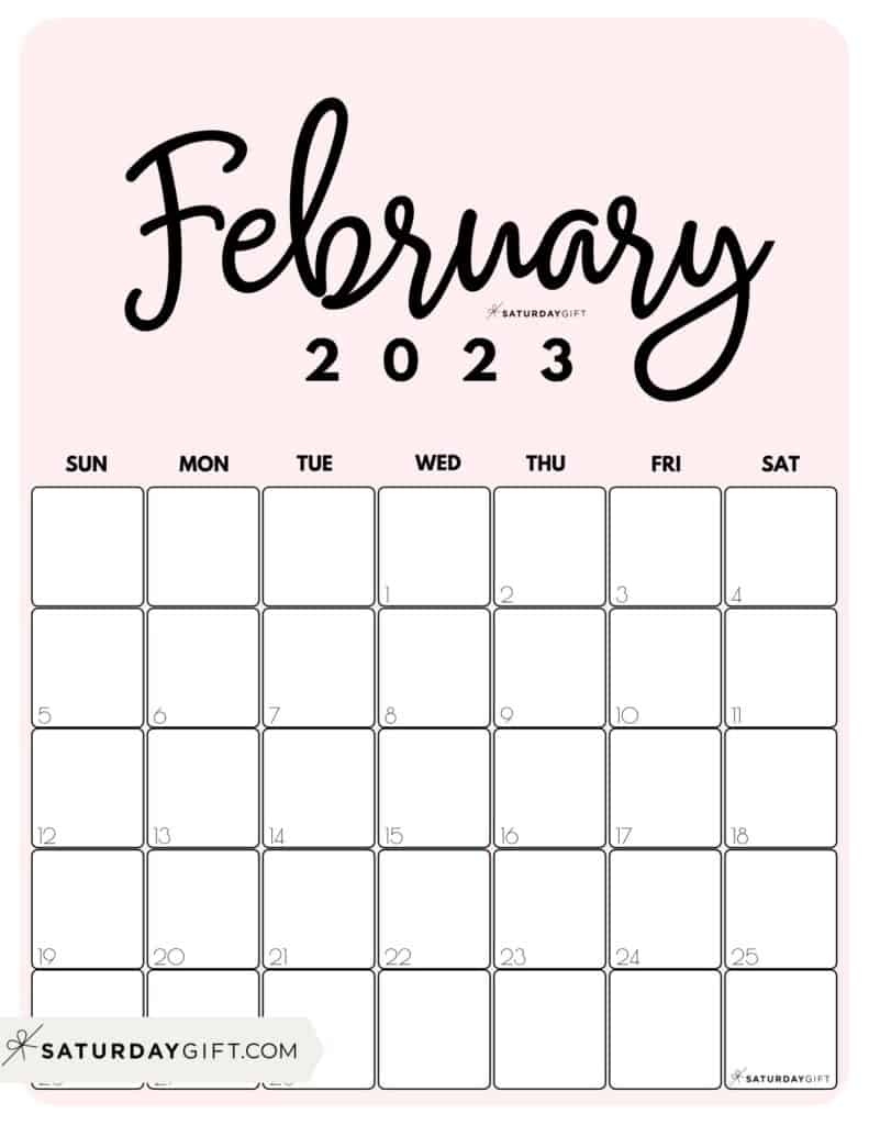 February 2023 Calendar Cute & FREE Printables
