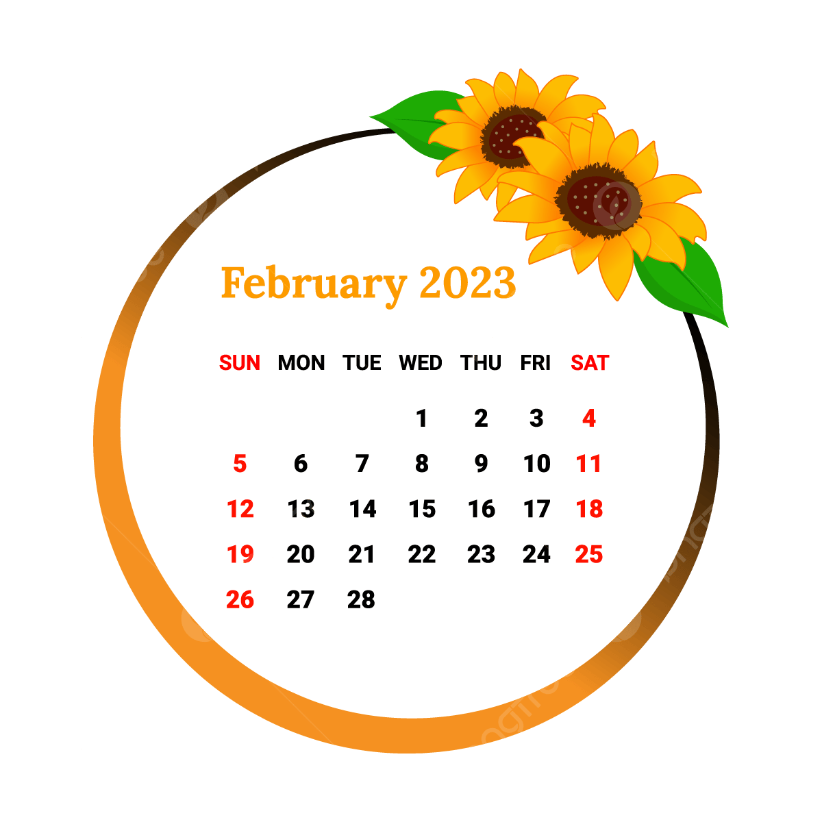 February 2023 Calendar Vector Art PNG, 2023 February Month Calendar, Monthly Calendar, Calendar 2023 PNG Image For Free Download