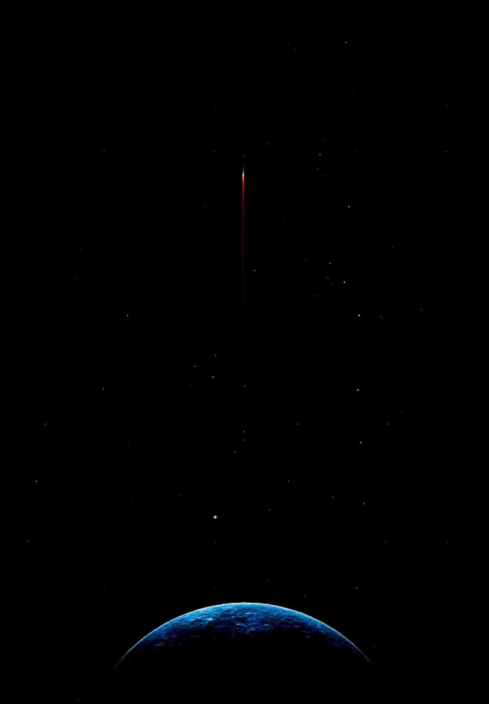 Amoled Dark Black Space Earth 4K iPad Wallpaper