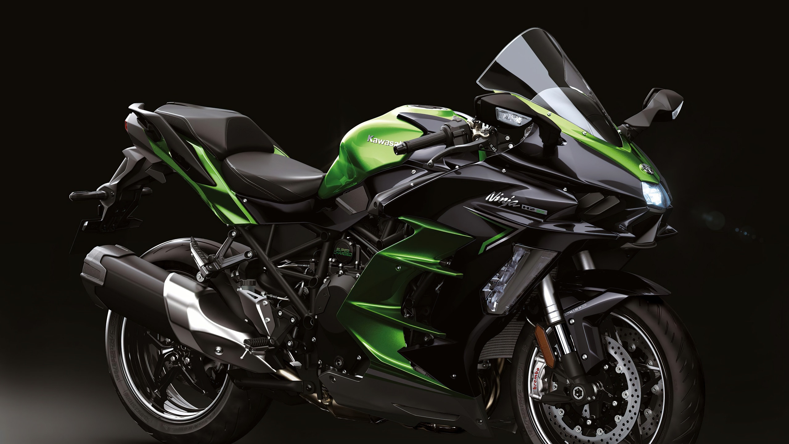 Kawasaki Ninja H2 SX Wallpaper 4K, Sports Bikes, 2022, Black Dark