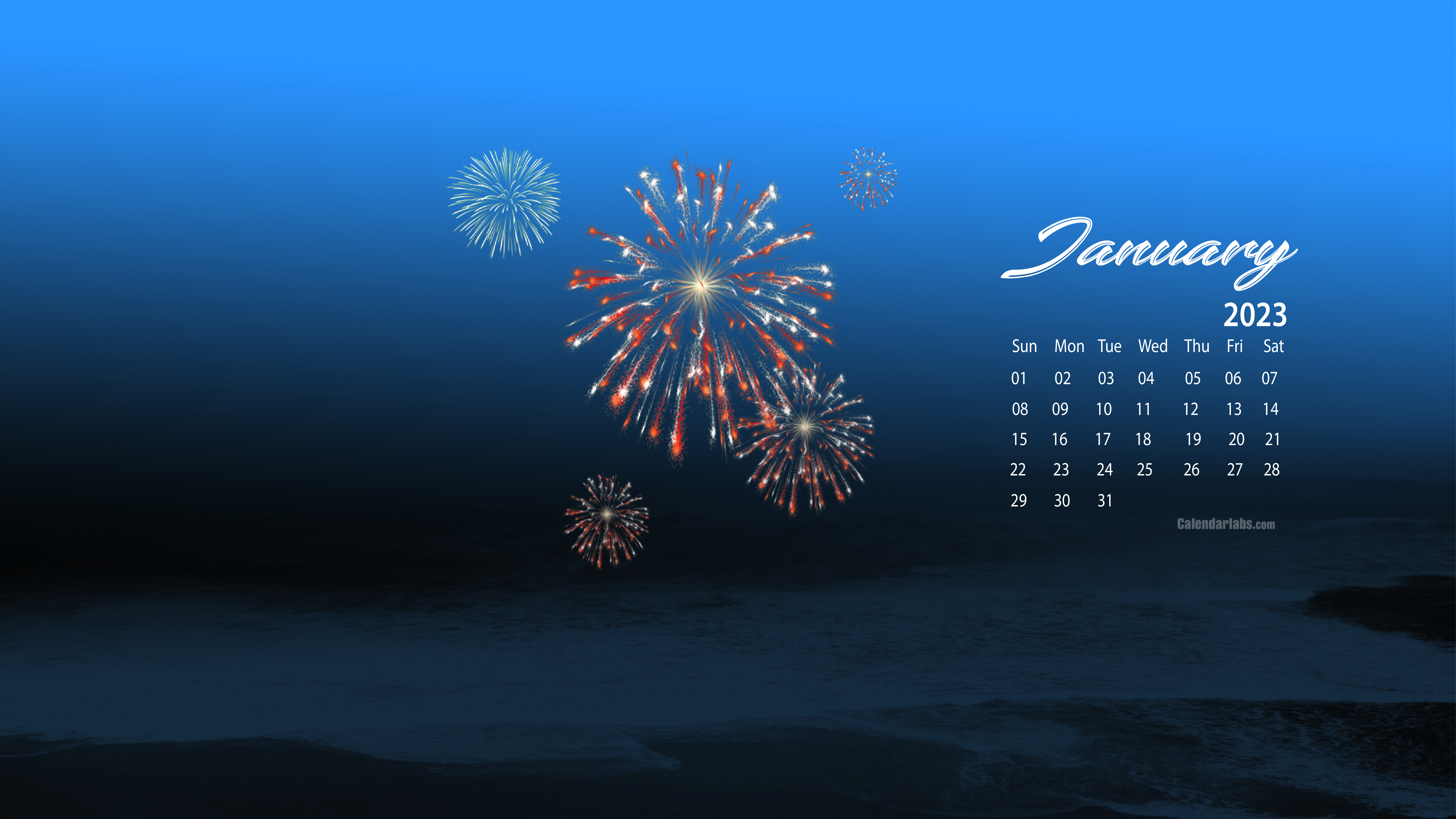 January 2023 Desktop Wallpaper Calendar