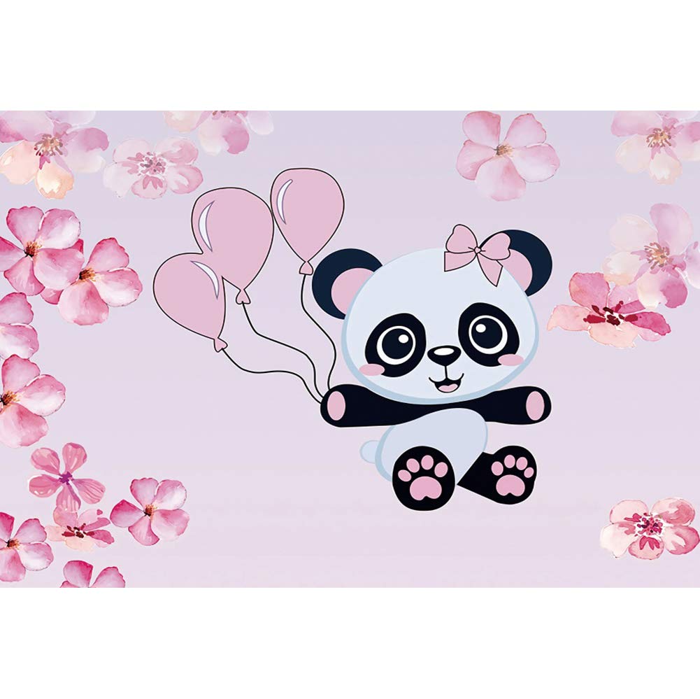 Amazon.com, Baocicco 7x5ft Cute Panda with Pink Bow Backdrop Spring Pink Flowers Pink Balloons Cartoon Panda Birthday Party Supplies for Little Girls Wallpaper Decoration Photo Booth Props Video