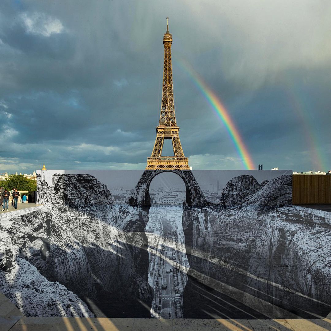 The World's Hottest Instagram Backdrop Is the Optical Illusion Artist JR Created Underneath the Eiffel Tower—See Image Here