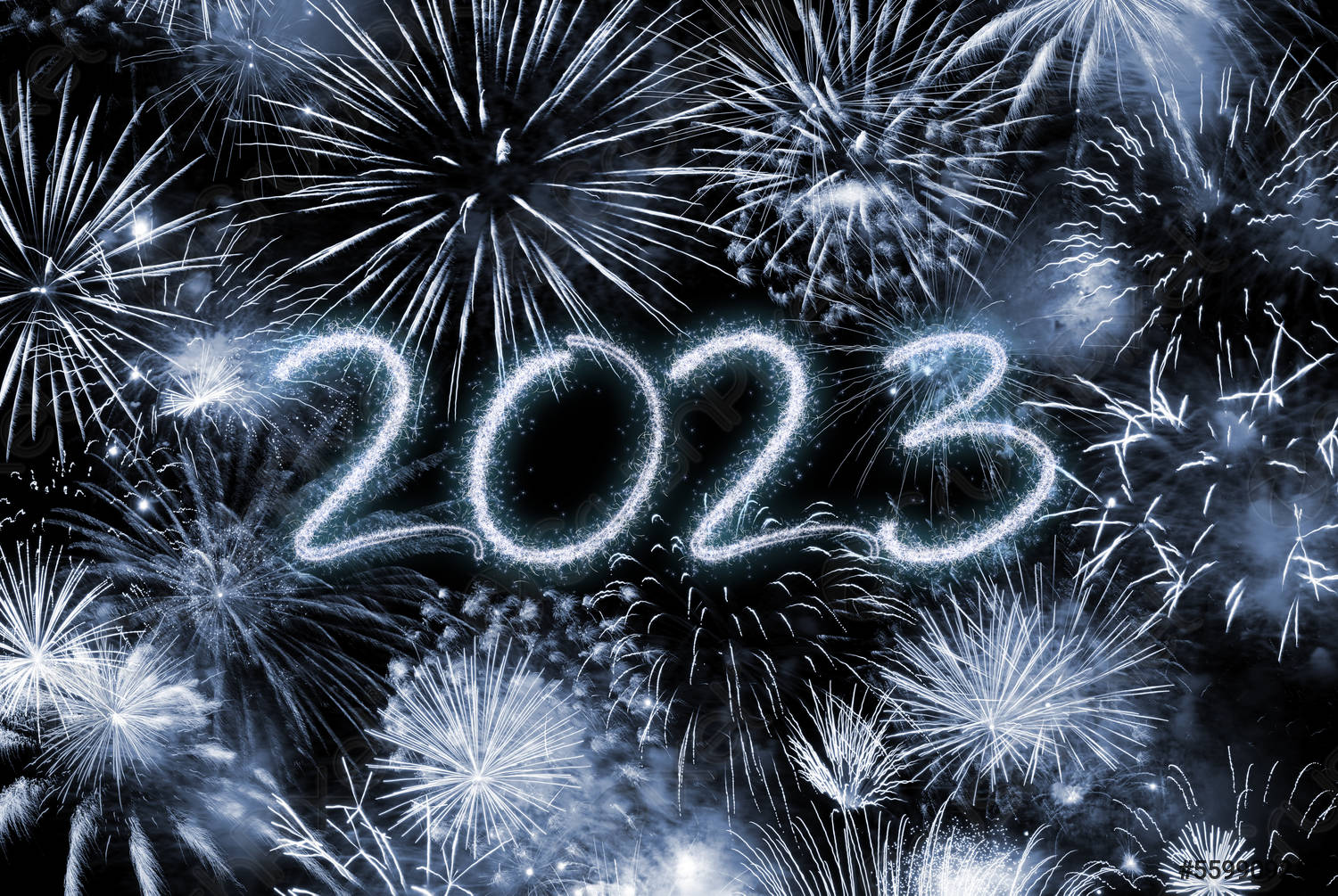 2023 New Year fireworks background