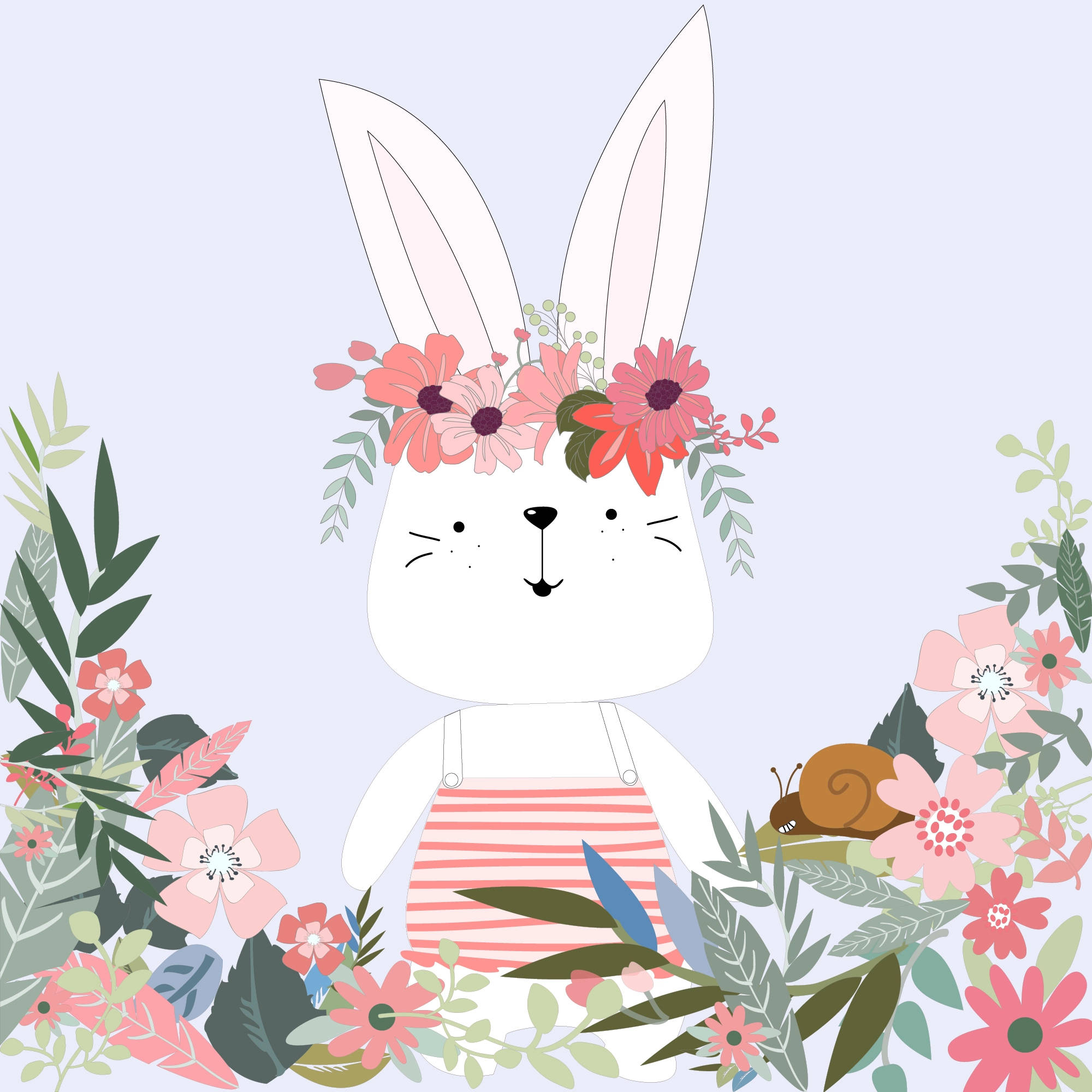 Download Cute Spring Cartoon Bunny Wallpaper