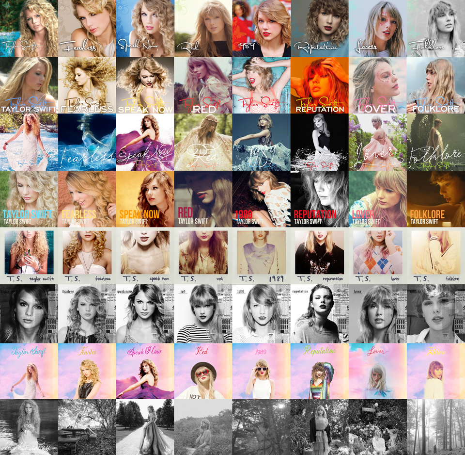 I made each every album cover in each era's style, TaylorSwift. Taylor swift posters, Taylor swift album, Taylor swift wallpaper