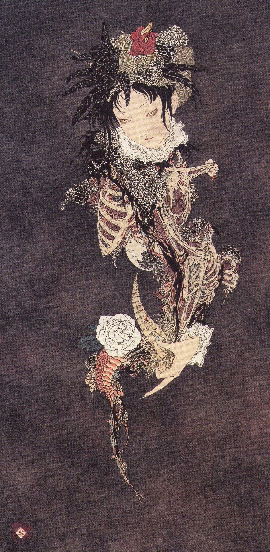 Takato Yamamoto / I would like a tattoo from this picture. Arte horror, Art psychedelic, Arte dell'illustrazione