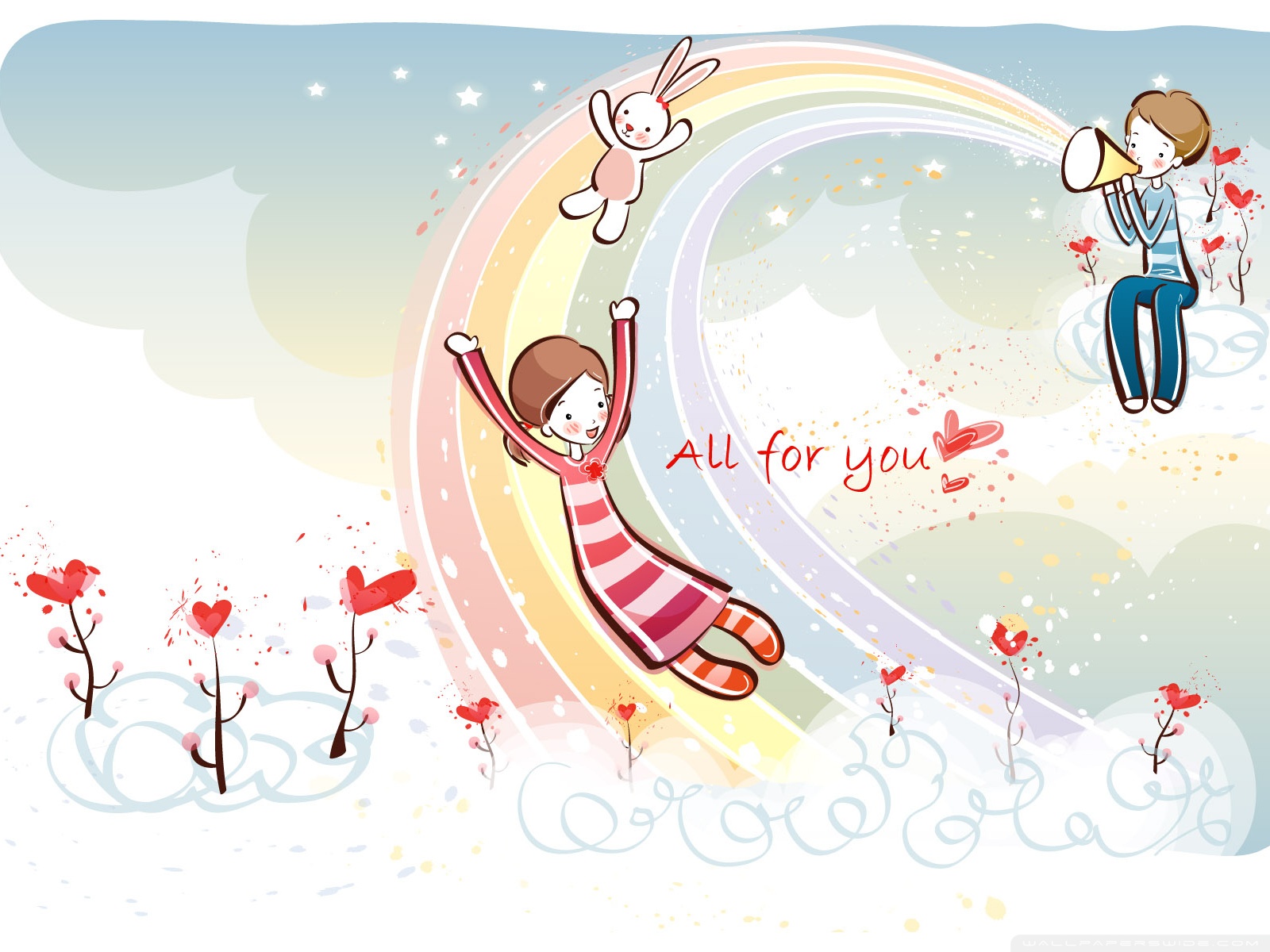 Love Rainbow Valentine's Day Ultra HD Desktop Background Wallpaper for 4K UHD TV, Tablet