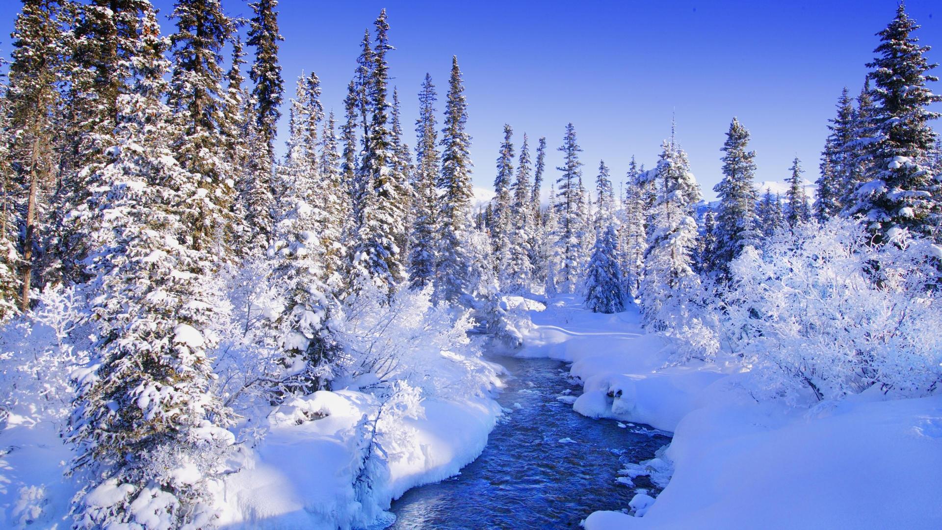 River in winter HD wallpaper, nature