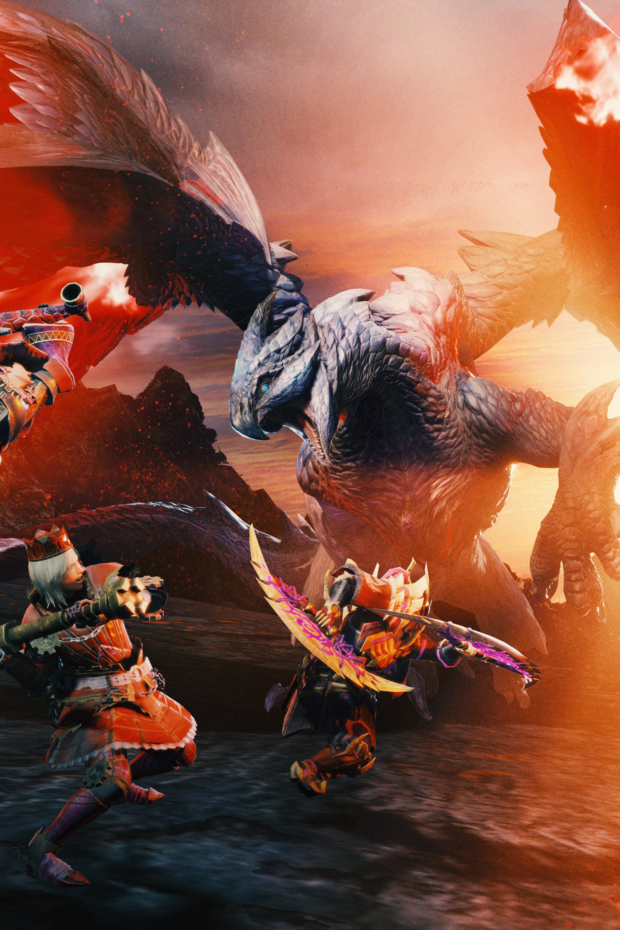 Monster Hunter this new art as a wallpaper for your device of choice. #MHRise